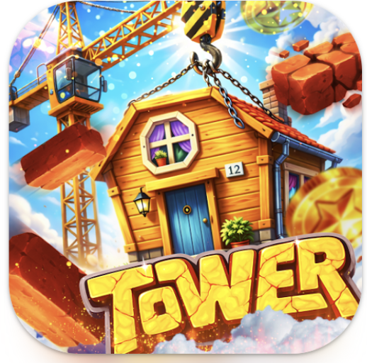 Tower Winner app-icoon — kleurrijk arcadespel